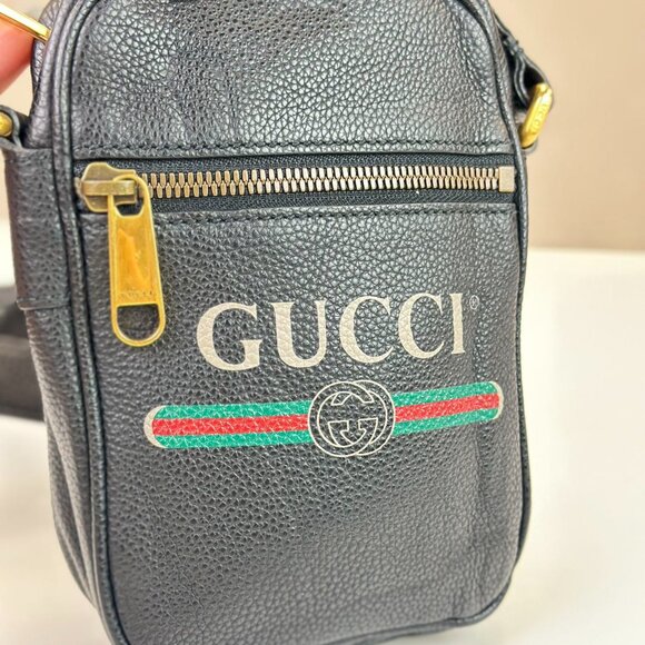 Gucci Black Gucci Print Small Messenger Bag Crossbody Shoulder Bag - Picture 6 of 7